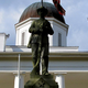 An image of the Confederate Monument outside the East Feliciana Parish Courthouse.